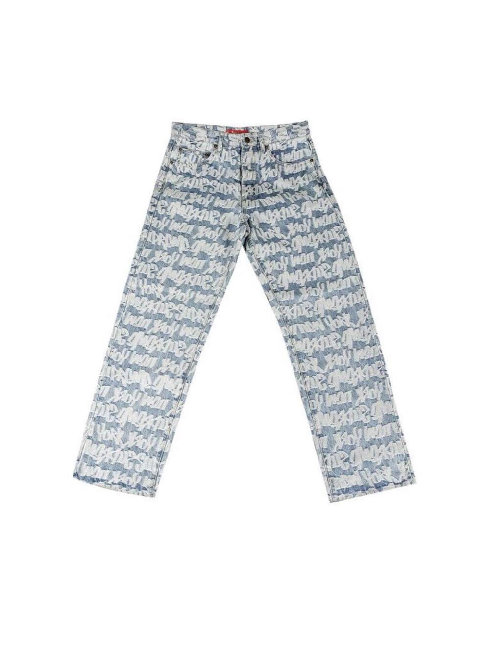 2022 Supreme Fat Tip Jacquard Regular Jean 'Blue'